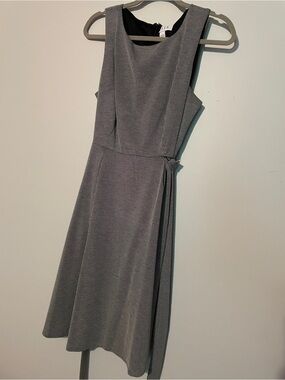 Elle Sleek Gray Sleeveless Midi Dress with Side Tie